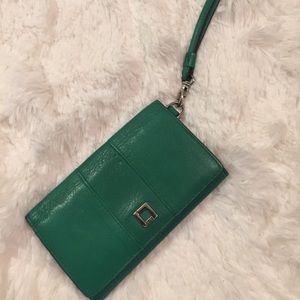 Leather Lodis cellphone wristlet with RFID